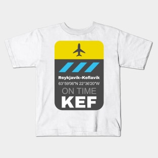 Reykjavik Keflavik KEF airport Kids T-Shirt